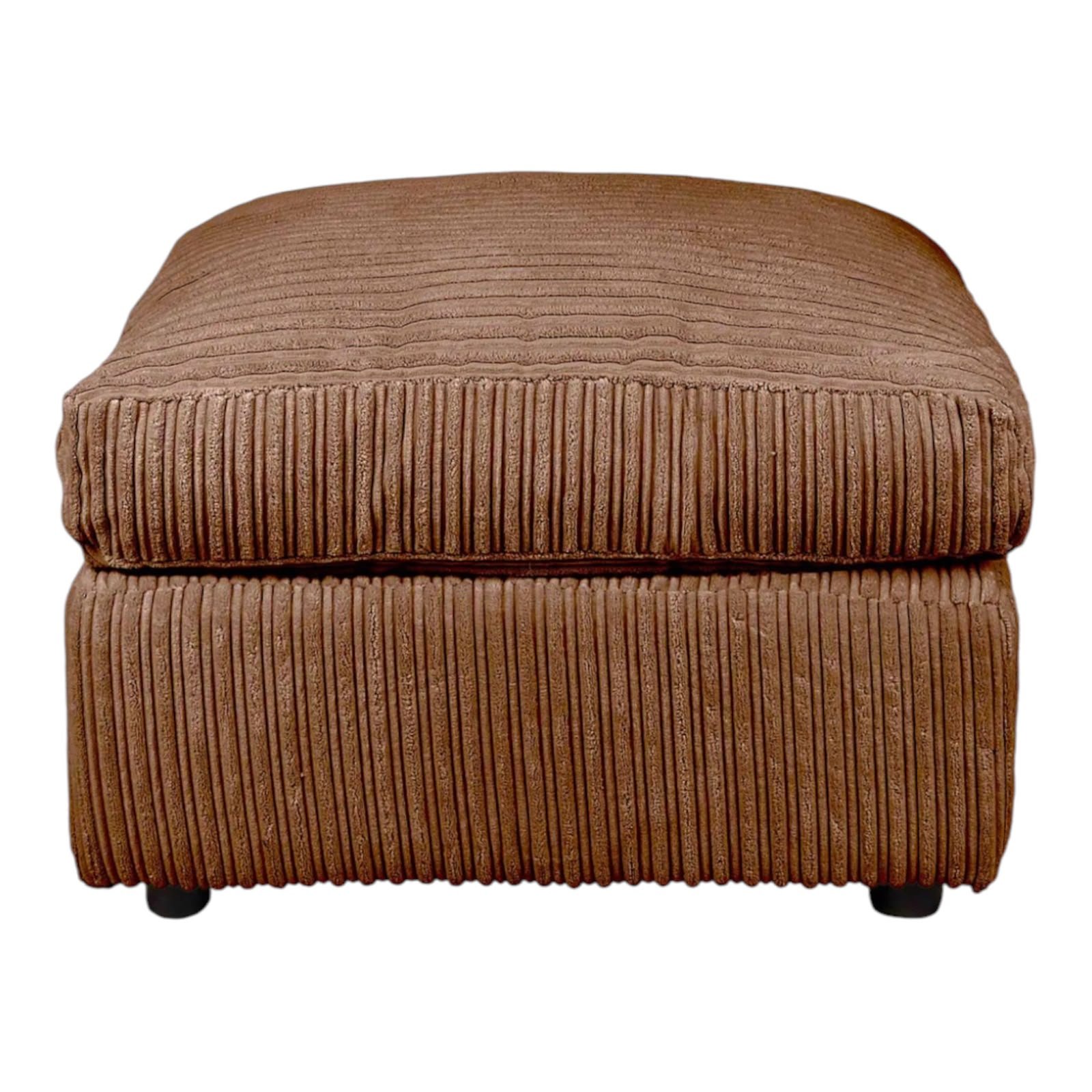 Grey Jumbo Cord Foot Stool Modern Upholstered Footrest for Living Room - Image 3