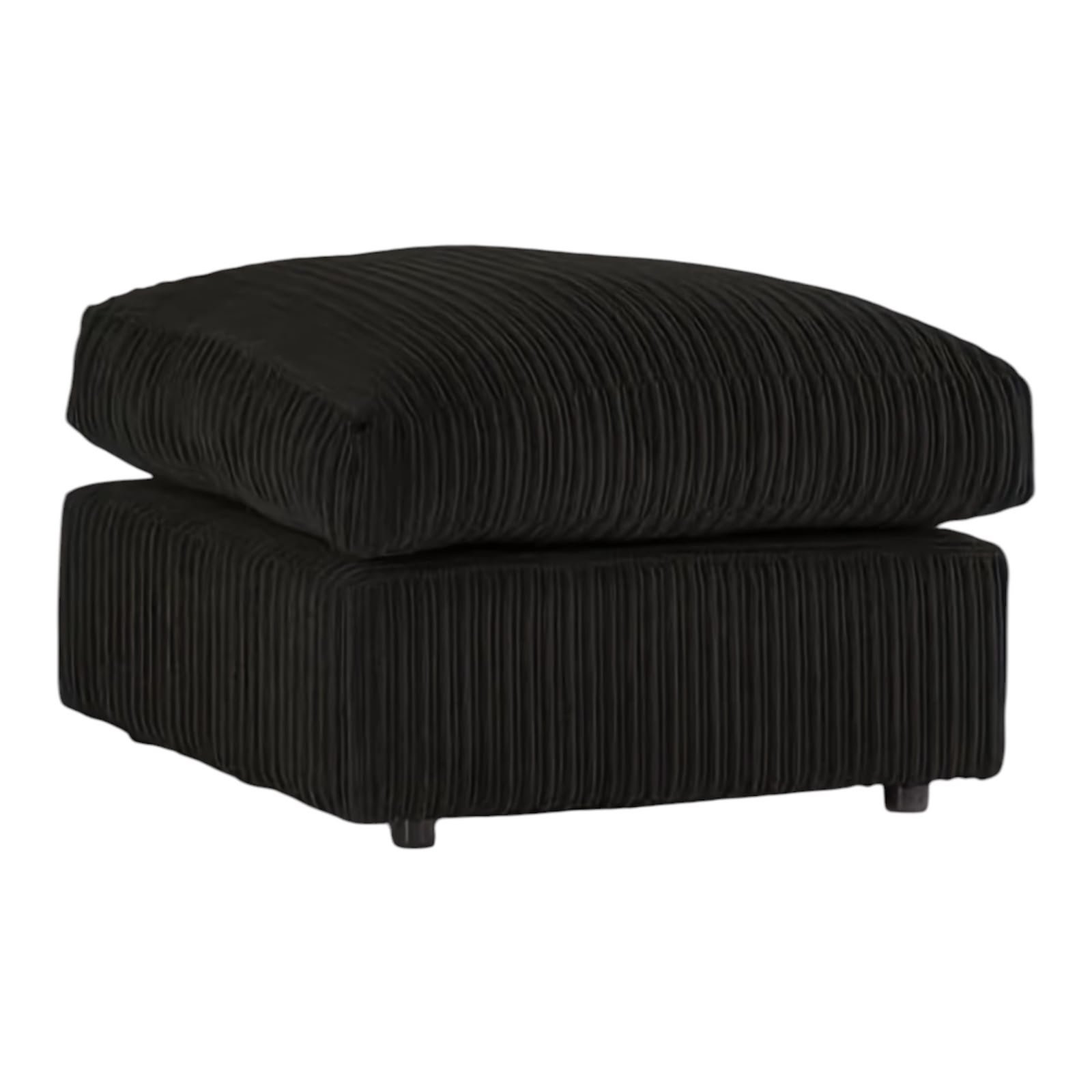 Grey Jumbo Cord Foot Stool Modern Upholstered Footrest for Living Room - Image 4