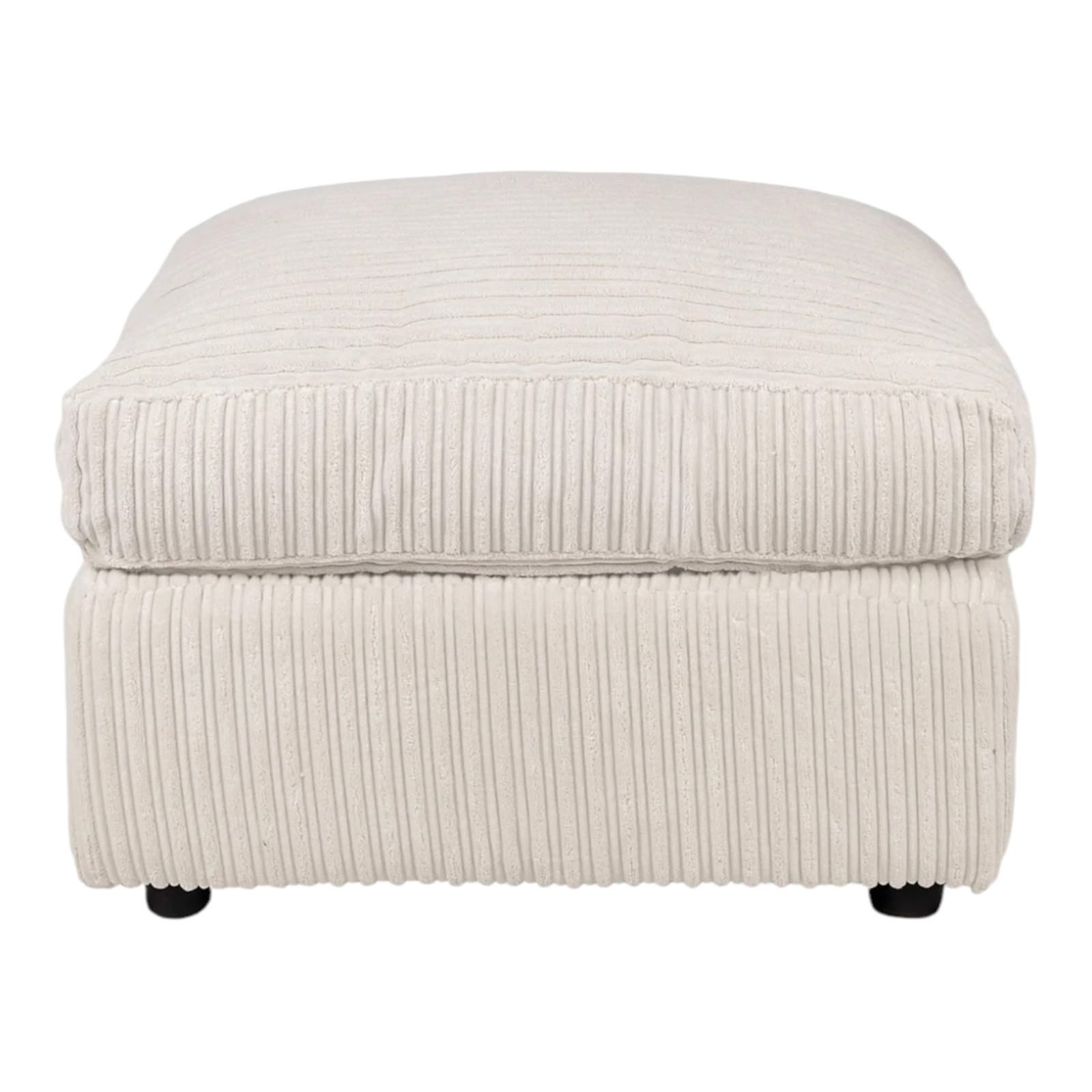 Grey Jumbo Cord Foot Stool Modern Upholstered Footrest for Living Room - Image 2