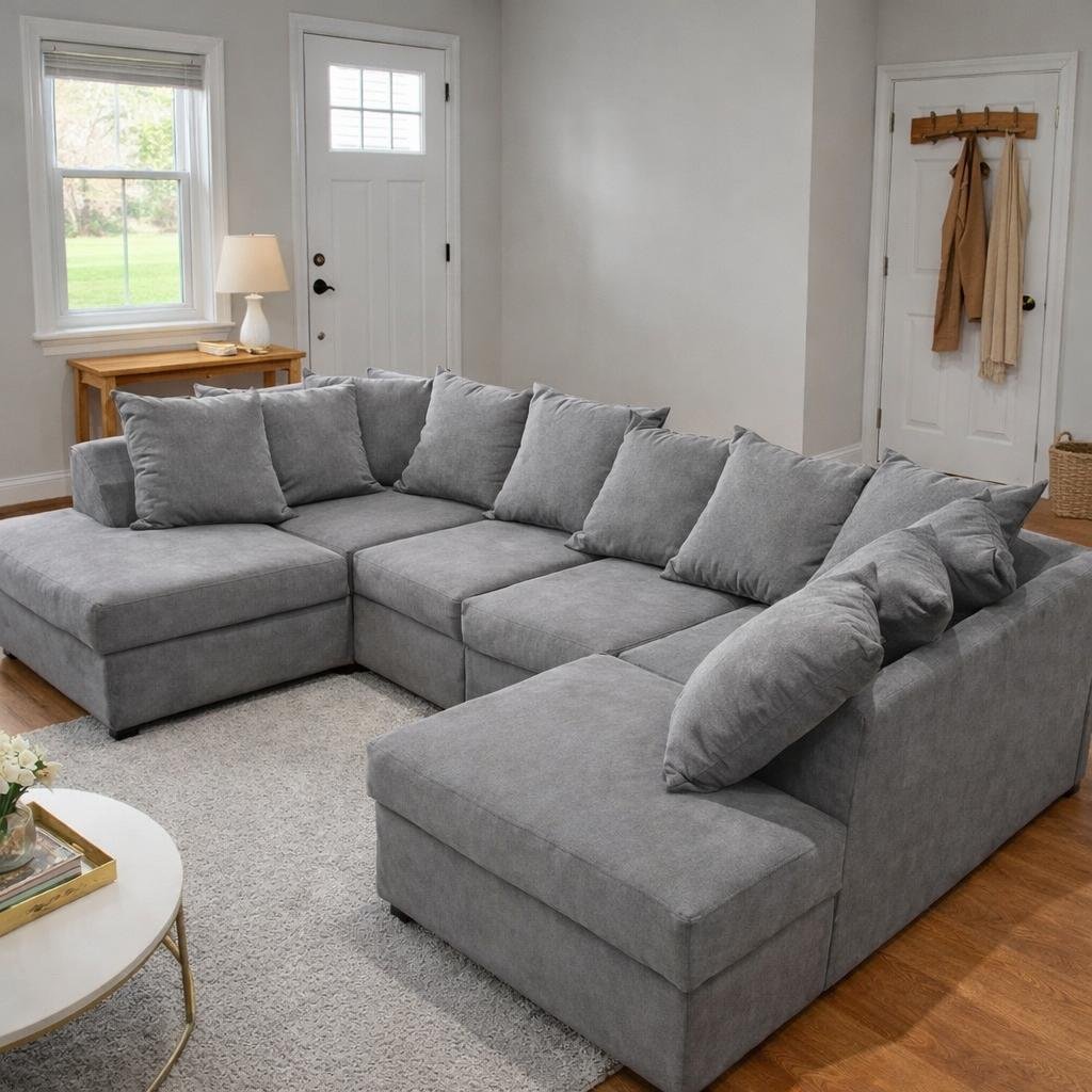 U Shape Bishop Cinema Sofa Set Luxury Couch For Living Room - Image 4