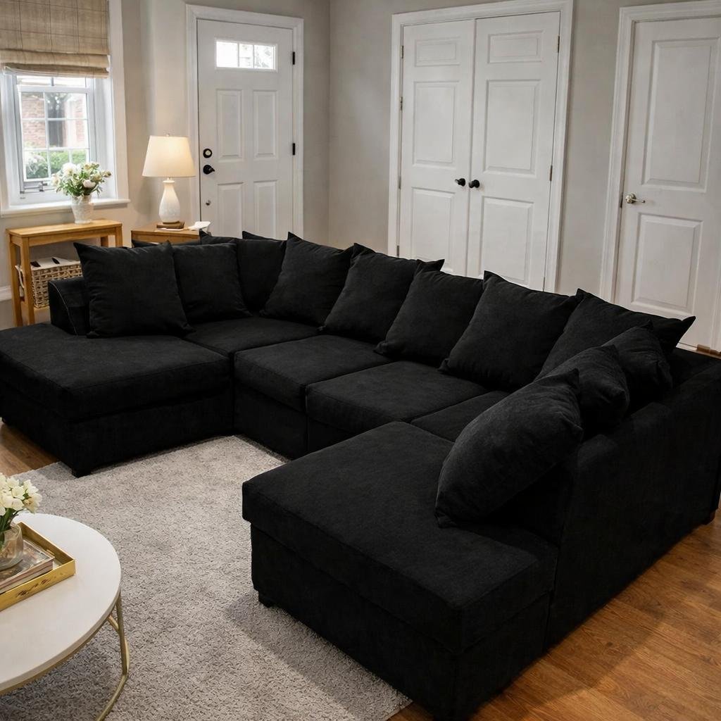 U Shape Bishop Cinema Sofa Set Luxury Couch For Living Room - Image 3