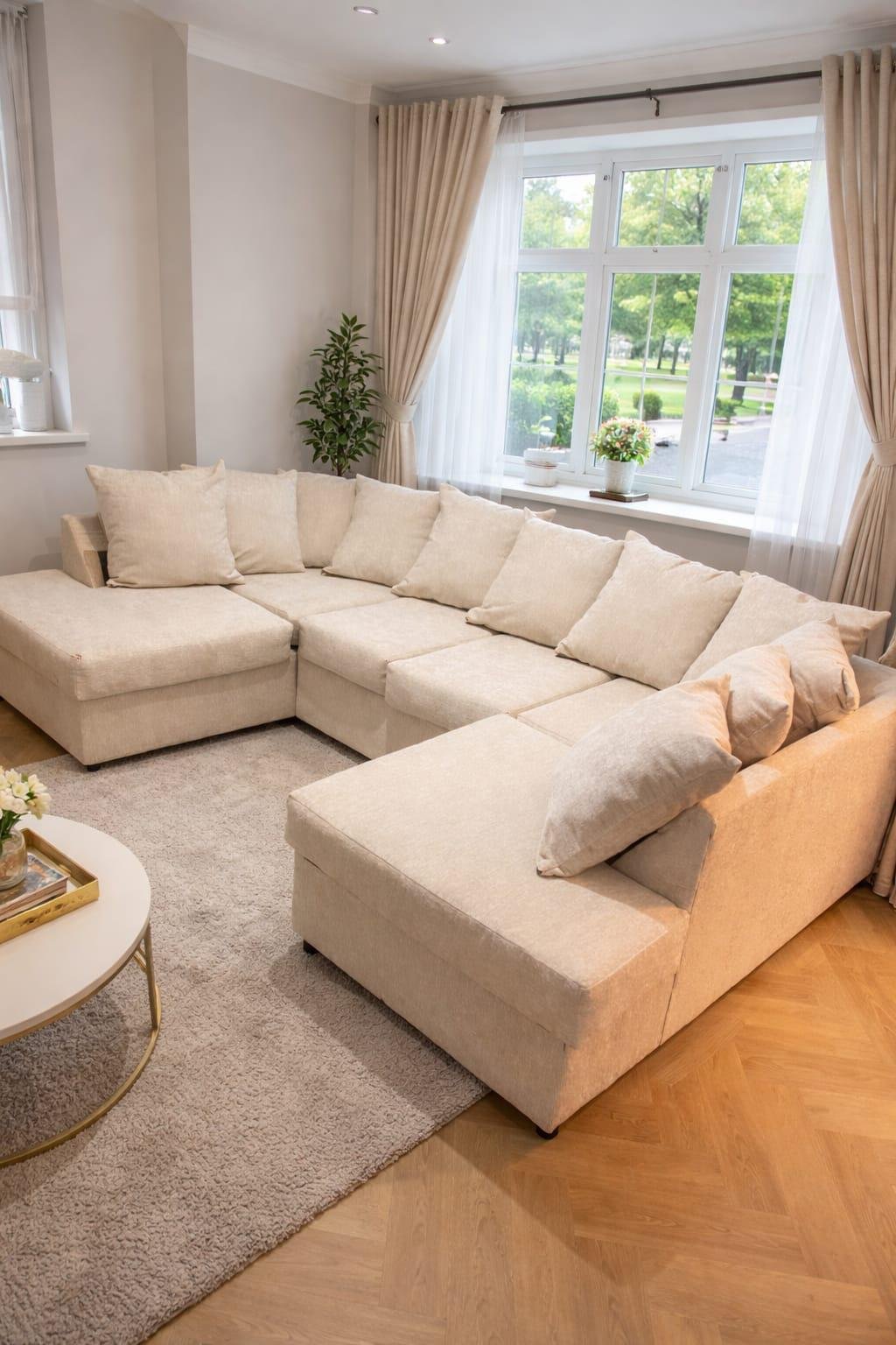 U Shape Bishop Cinema Sofa Set Luxury Couch For Living Room - Image 2