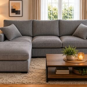 4 Seater Corner Sofa Set Left Hand Jumbo Cord