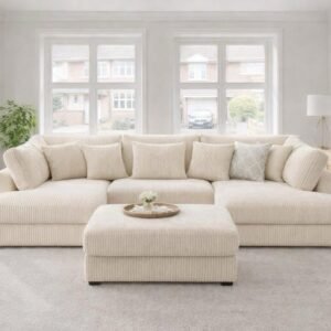 Jumbo Cord U Shape Sofa Premium Couch For Living Room