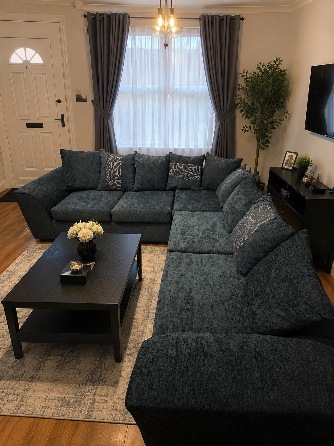 Large L Shape Corner Sectional Living Room Sofa Set Modern Luxury Design