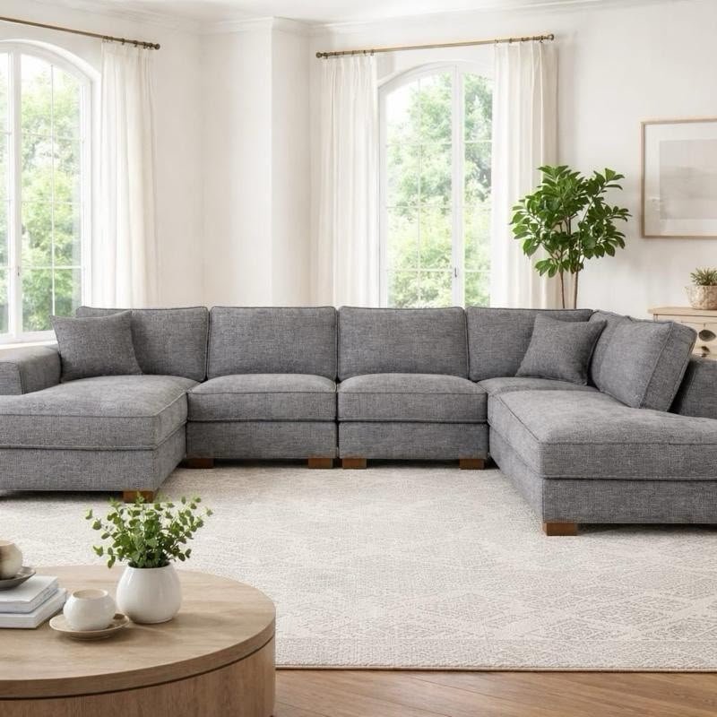 U Shape Bishop Cinema Sofa Set Luxury Couch For Living Room - Image 5